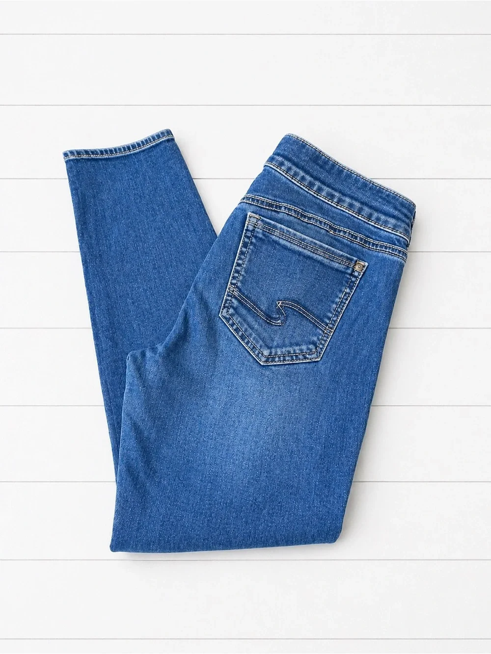 Silver Classic Mid-Wash Blue Women’s Skinny Jeans - 31 - Picture 4 of 5